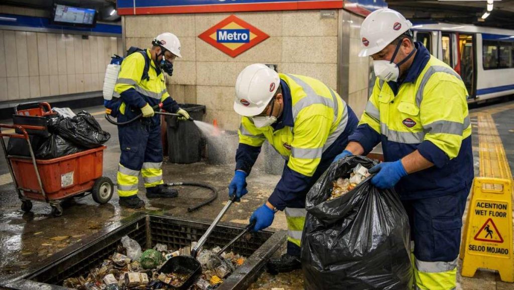 Comienza la limpieza de los excrementos y orines de los “perroflautas” y okupas en la estación de Sol