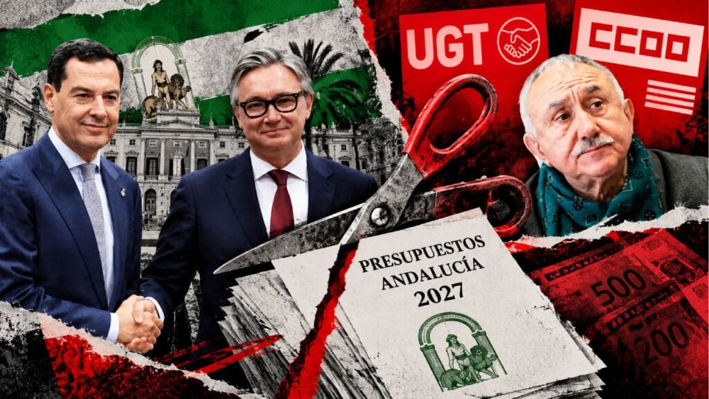El primer presupuesto andaluz de PP y Vox recorta un 50% las subvenciones a CCOO y UGT