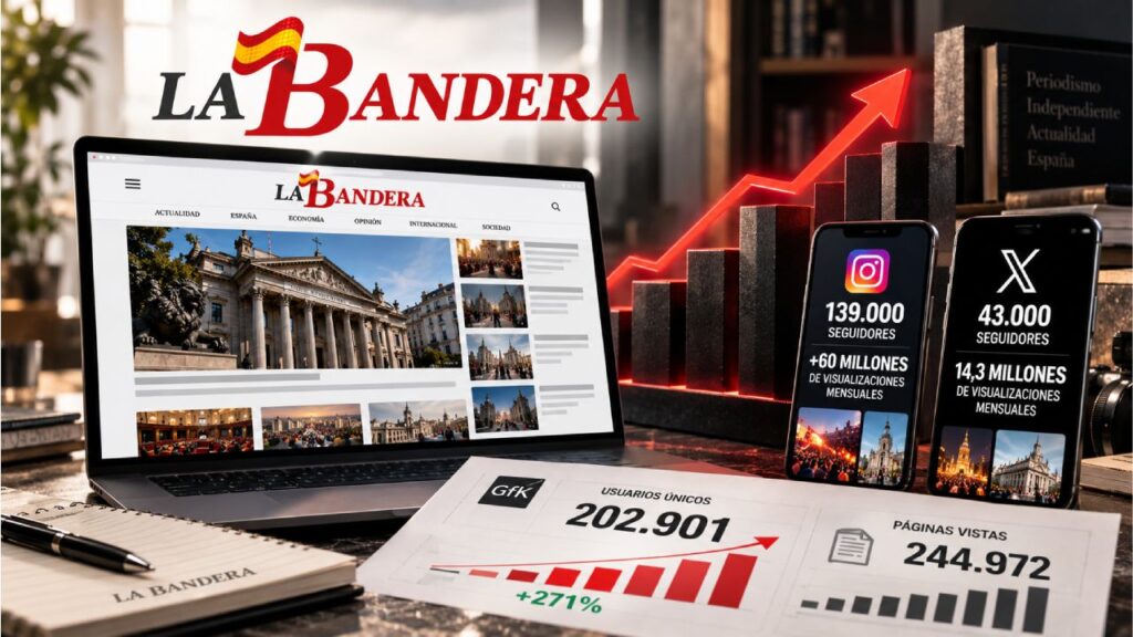 La Bandera bate su récord de audiencia con más de 200.000 usuarios únicos y crece un 271 % desde abril