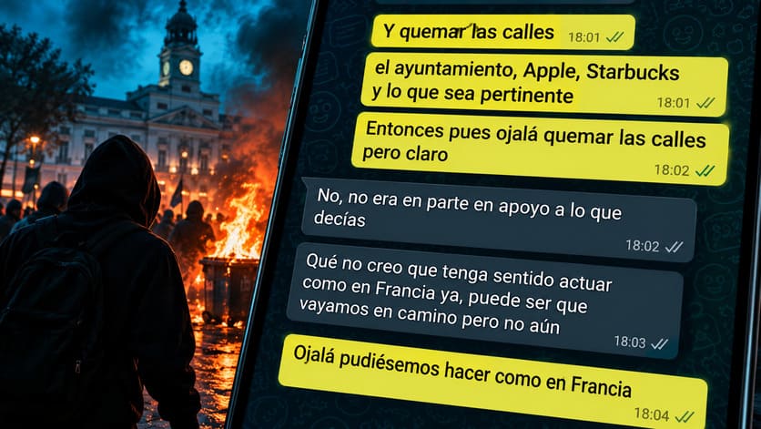 Presuntos whatsapps del Sindicato de Estudiantes hablan de quemar las calles como en Francia