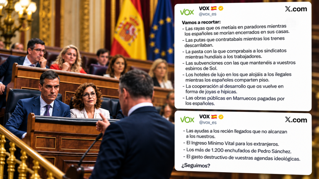 VOX responde al PSOE con un mensaje viral sobre los recortes: «Vamos a recortar las rayas que os metíais en paradores»