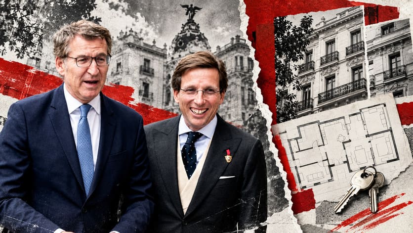 El entorno inmobiliario de Almeida y Feijóo entra en el foco de la campaña por sus negocios millonarios