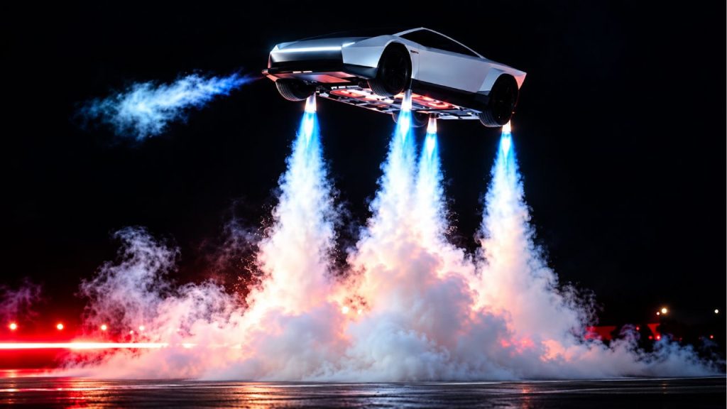 Elon Musk presenta el Tesla Roadster volador: un deportivo que salta sobre otros coches y acelera de 0 a 100 en menos de un segundo